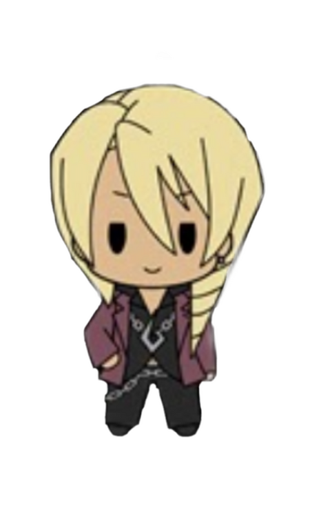 chibi art of klavier gavin standing and smiling